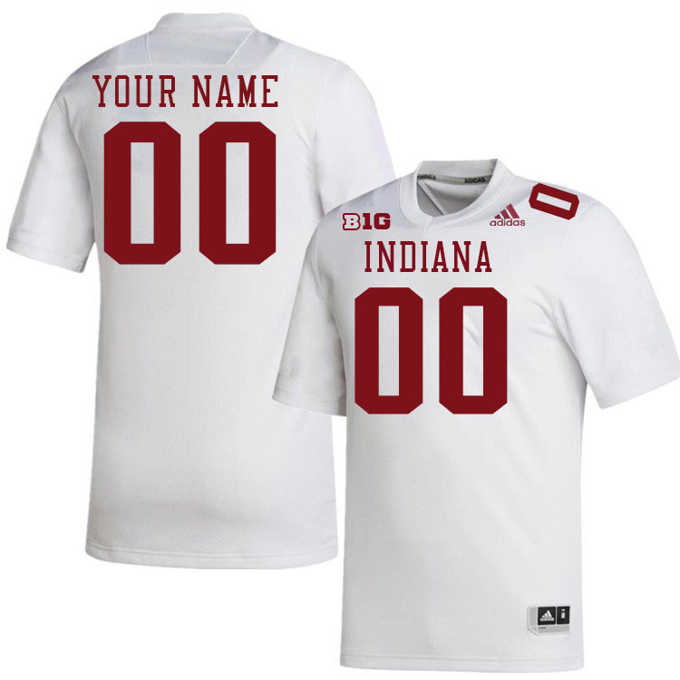 Custom Indiana Hoosiers Name And Number College Football Jerseys Stitched-White